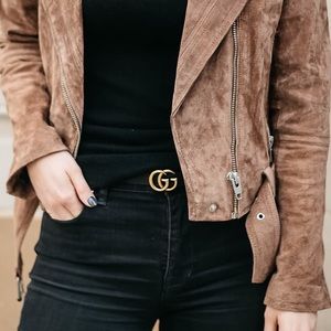 Gucci Double G Belt in Black Leather